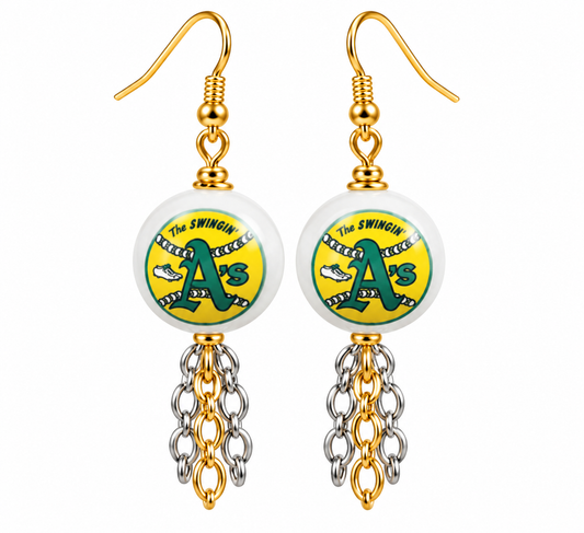 Swingin’ A’s Vintage Game Day Earrings