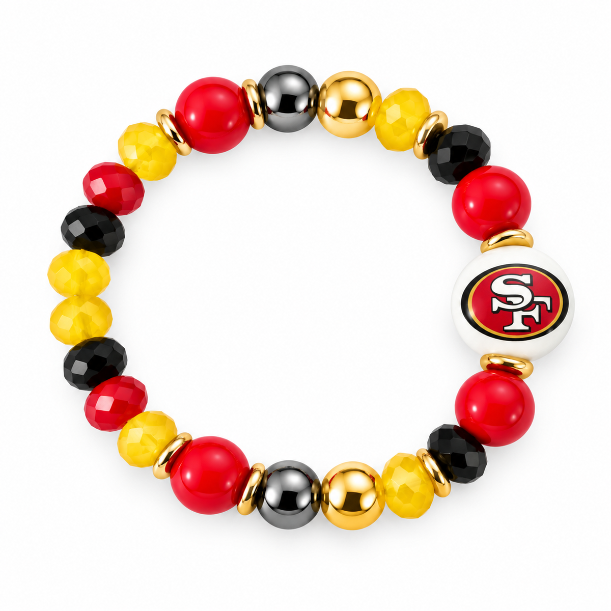 49ers Stretch Beaded Bracelet