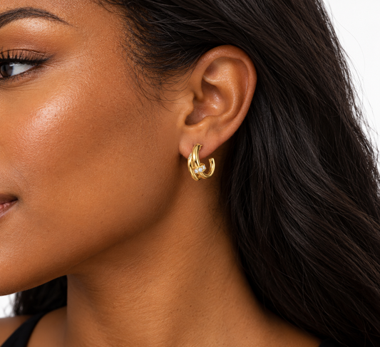 Twisted Sparkle Hoop Earrings