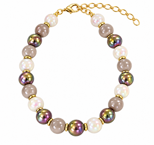 Aurora Glow Iridescent Beaded Necklace