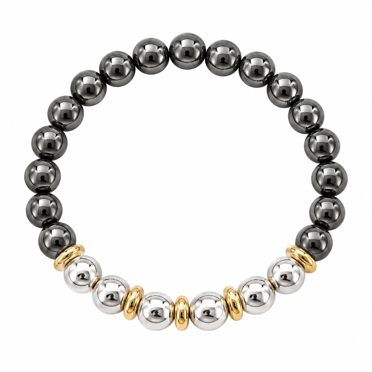 Tri-Tone Harmony Stretch Bracelet