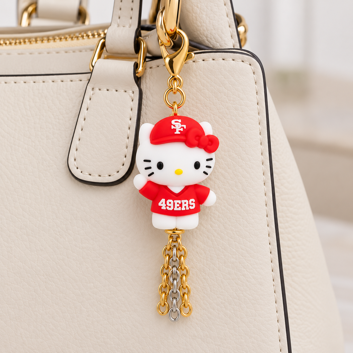 49ers Hello Kitty Game Day Bag Charm