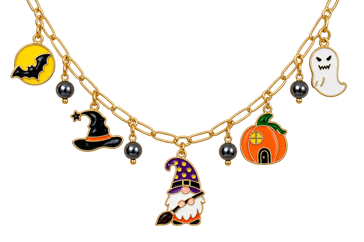 Gnome Sweet Gnome Halloween Necklace