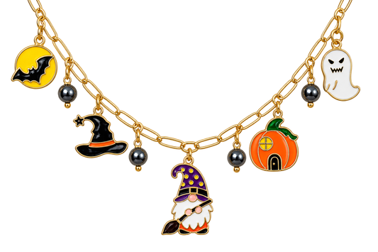 Gnome Sweet Gnome Halloween Necklace