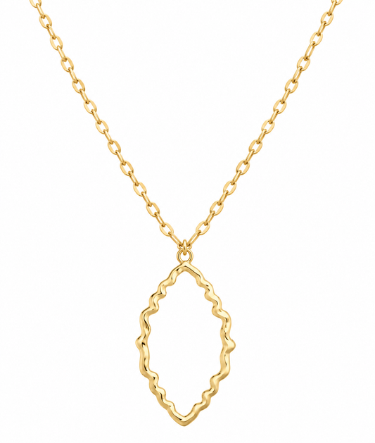 Golden Waves Pendant Necklace