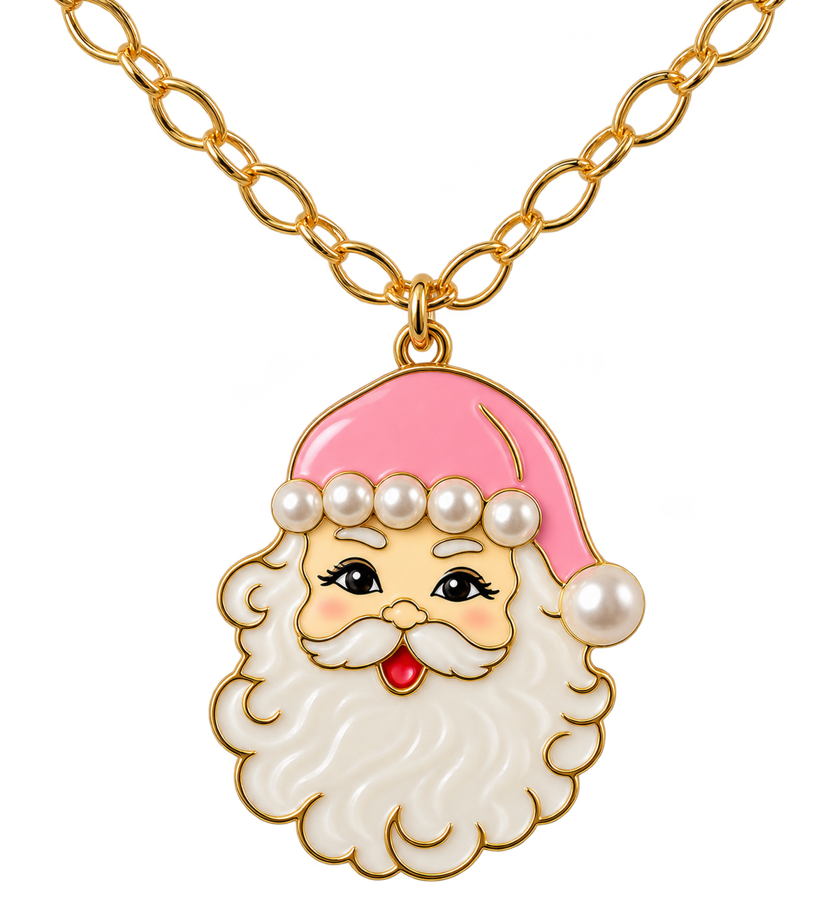 Pearl & Cheer Santa Necklace