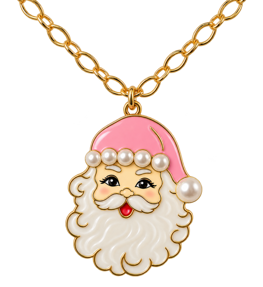 Pearl & Cheer Santa Necklace
