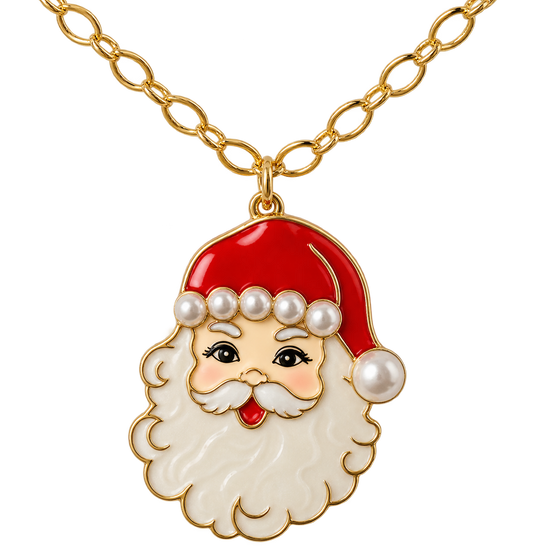 Pearl & Cheer Santa Necklace