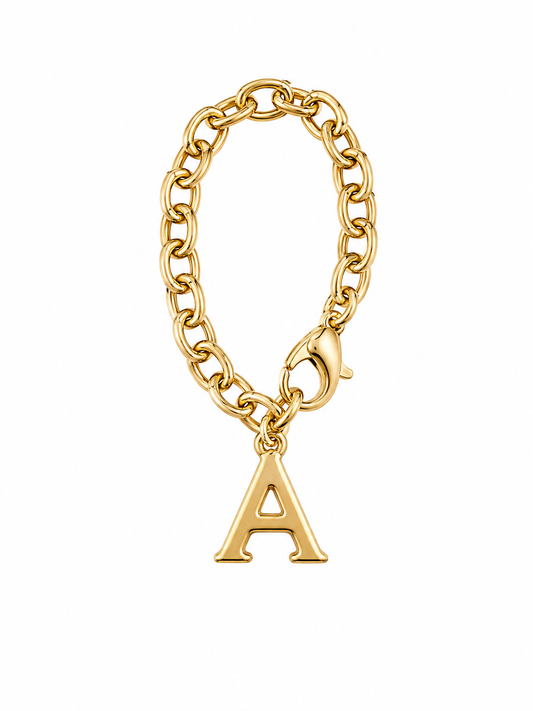 Gold Initial Link Charm