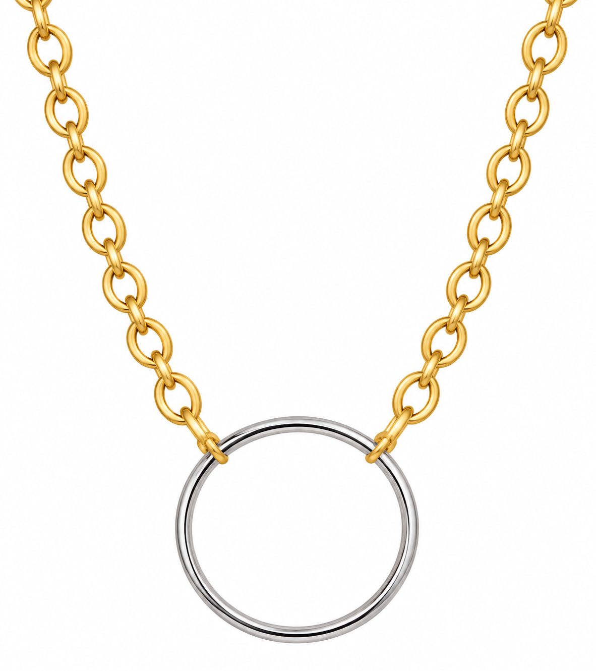 Large Artisan Ring Pendant Necklace