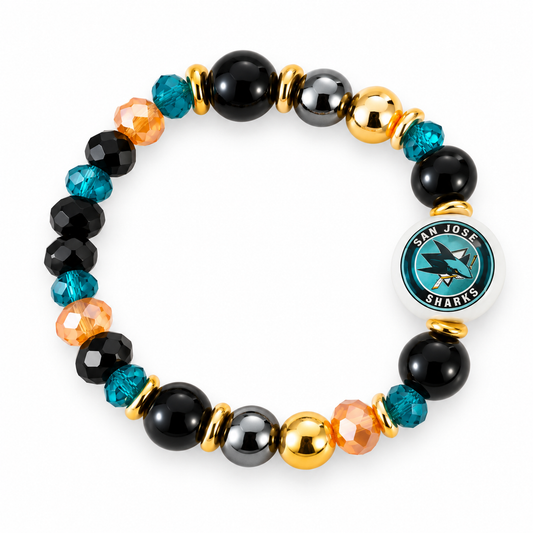 Sharks Stretch Beaded Bracelet