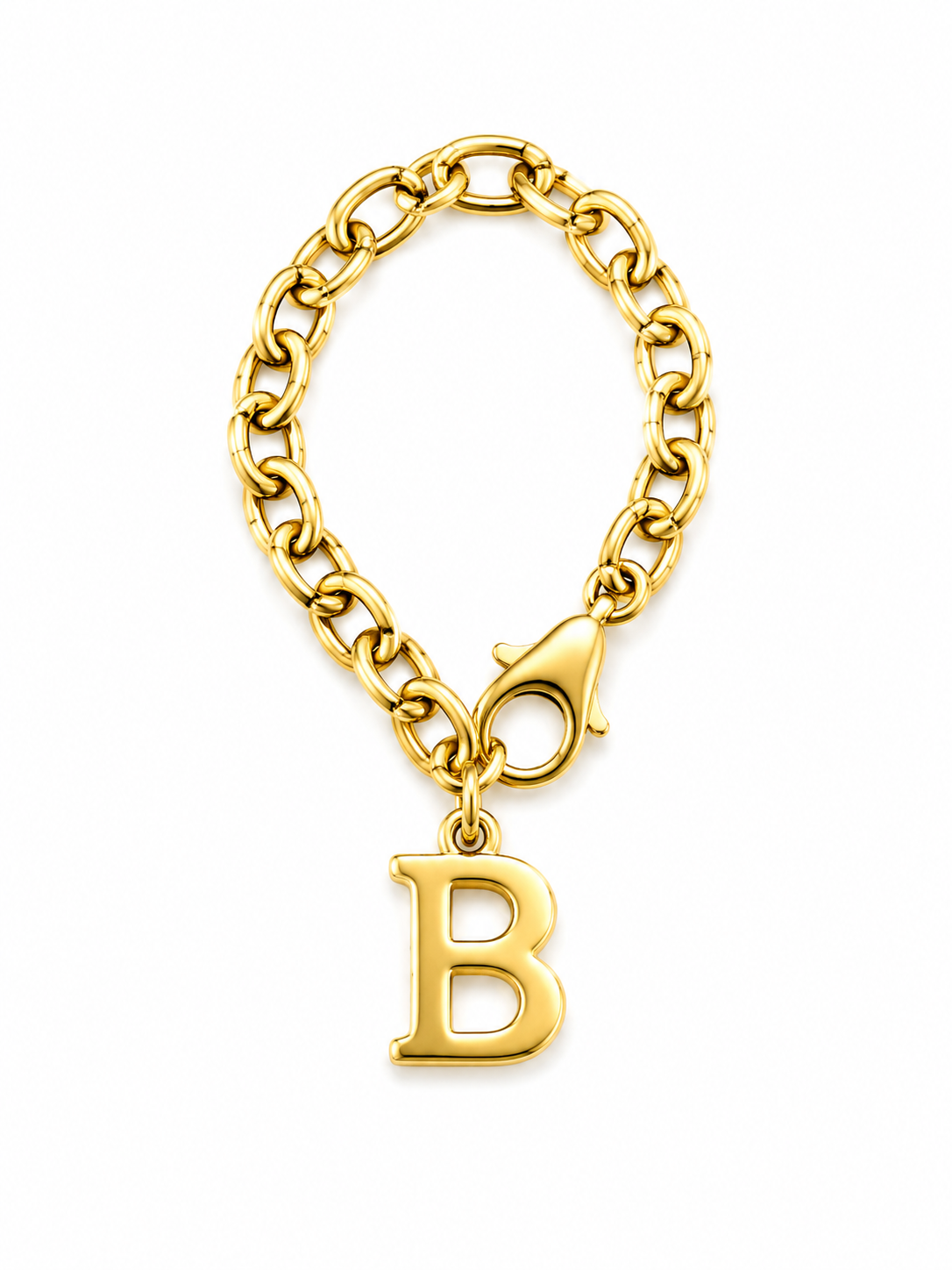 Gold Initial Link Charm