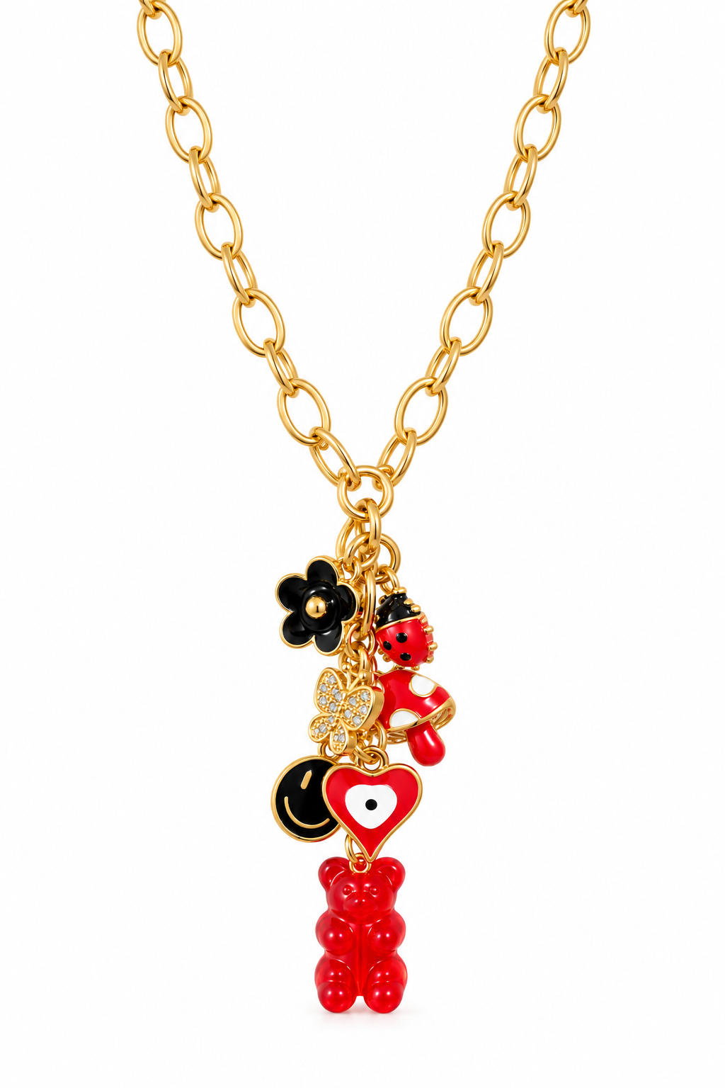 Lucky in Love Gummy Bear Charm Necklace