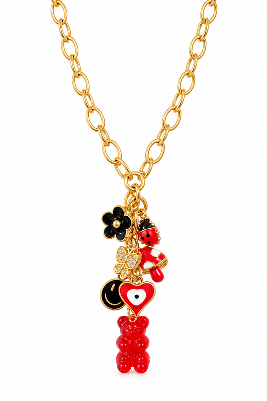 Lucky in Love Gummy Bear Charm Necklace