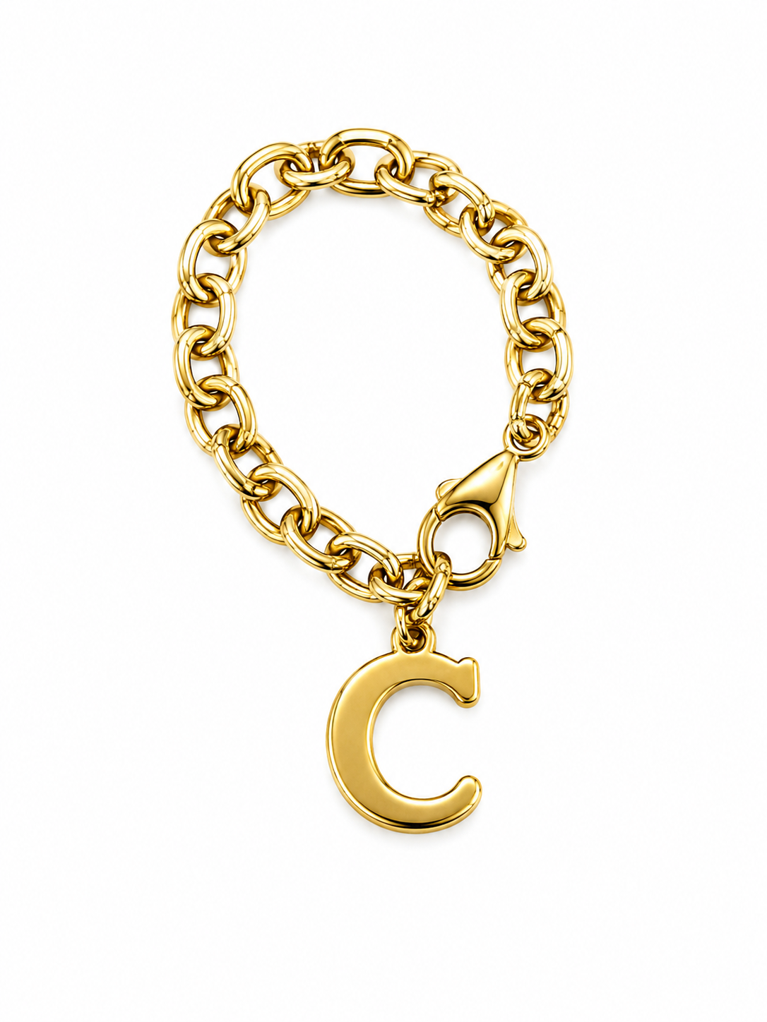 Gold Initial Link Charm