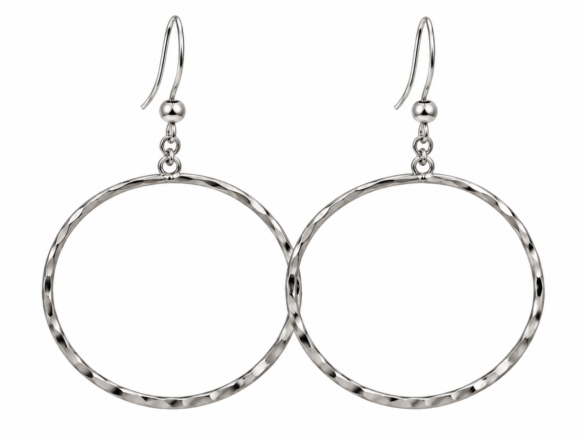 Hammered Statement Hoop Earrings