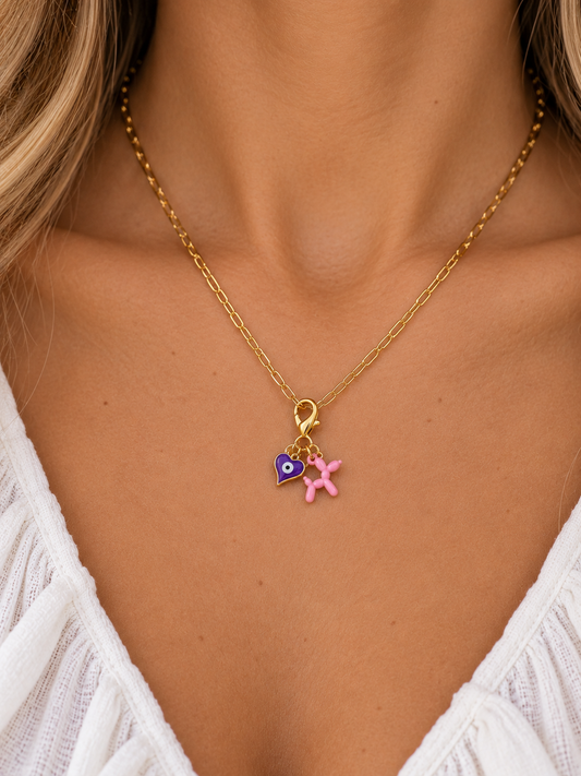 Puppy Pop Pink & Purple Charm Set