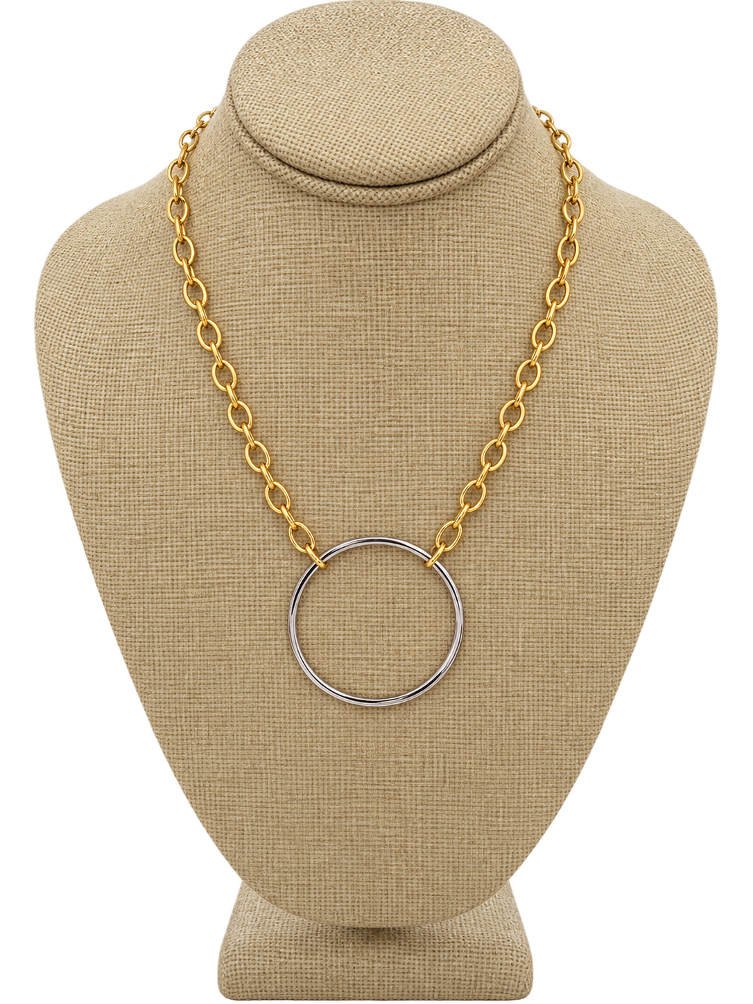 Large Artisan Ring Pendant Necklace