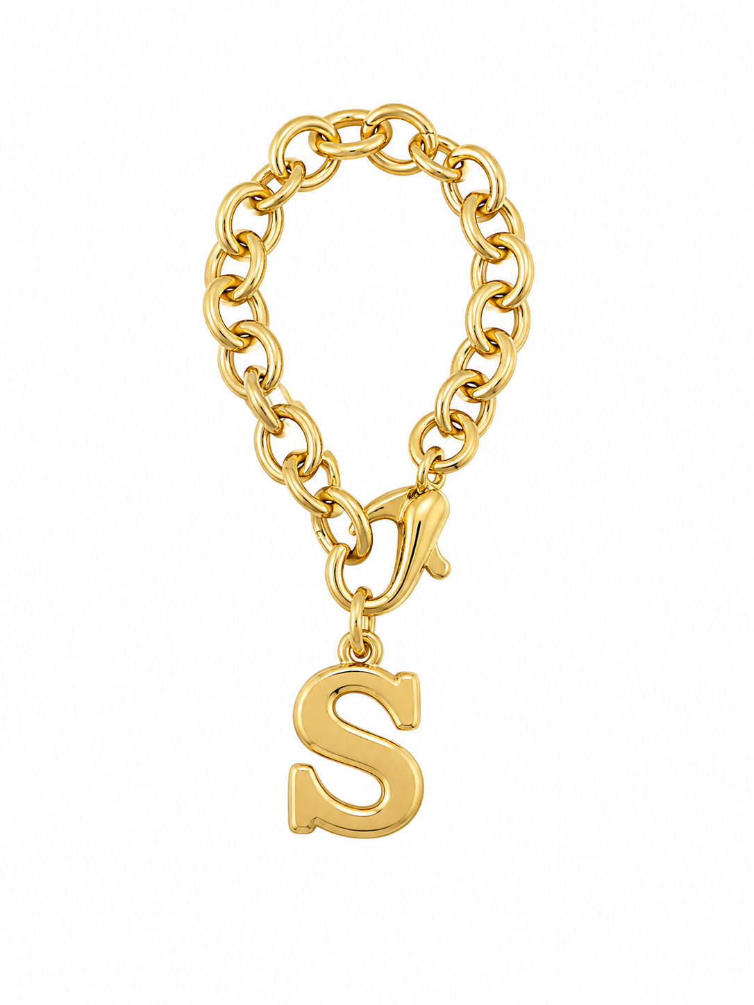 Gold Initial Link Charm