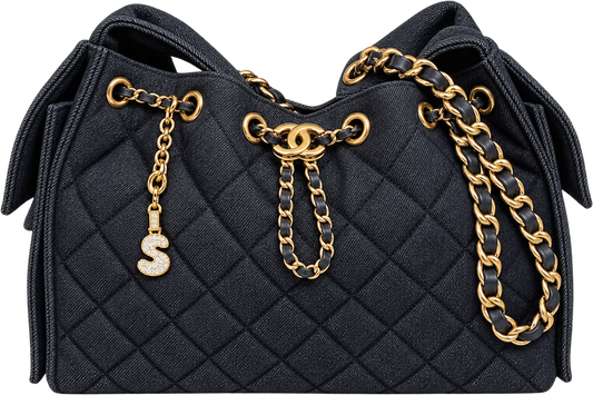 Gold Pave Initial Link Charm
