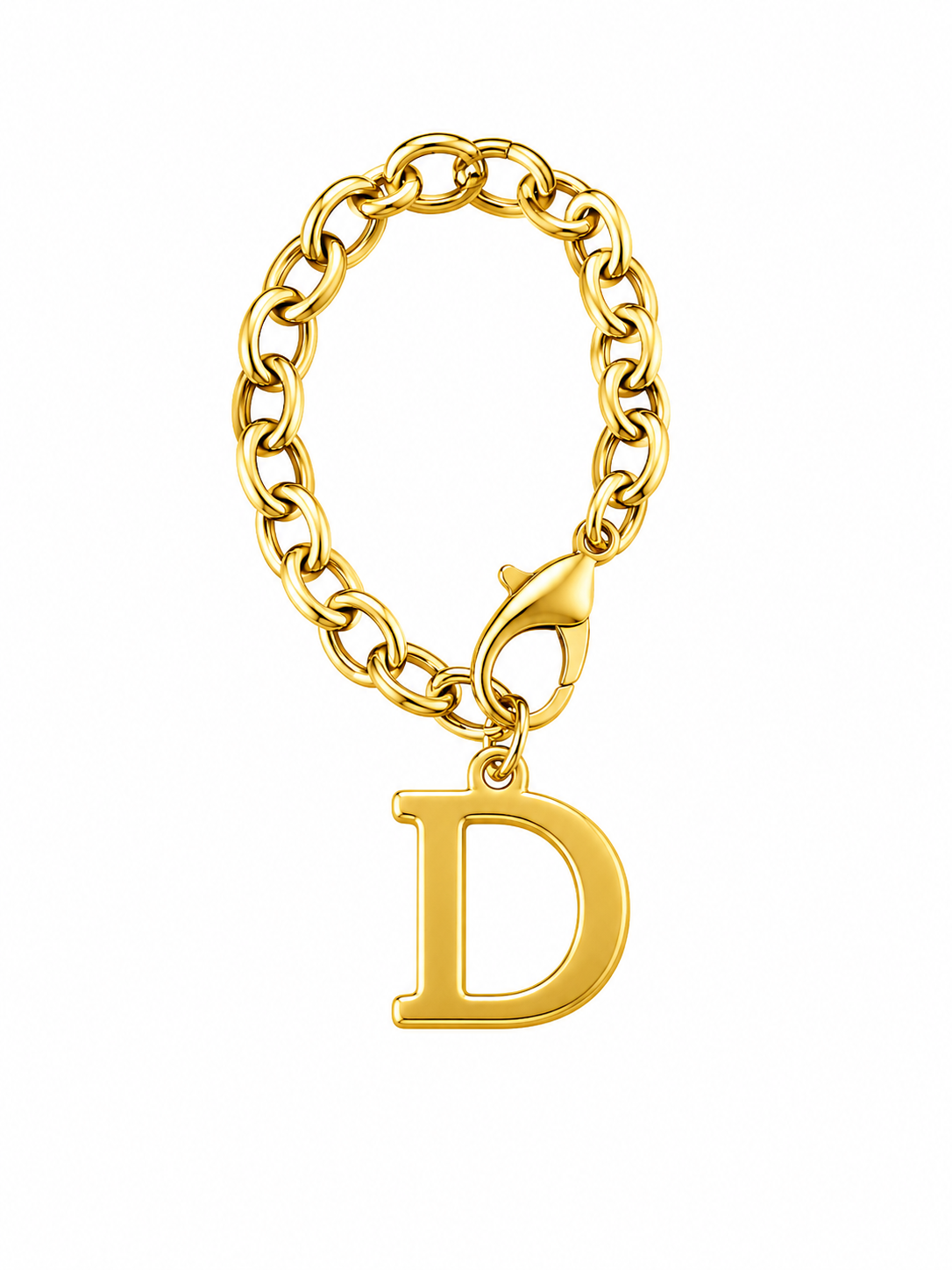 Gold Initial Link Charm