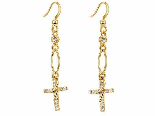 Faith & Sparkle Cross Drop Earrings