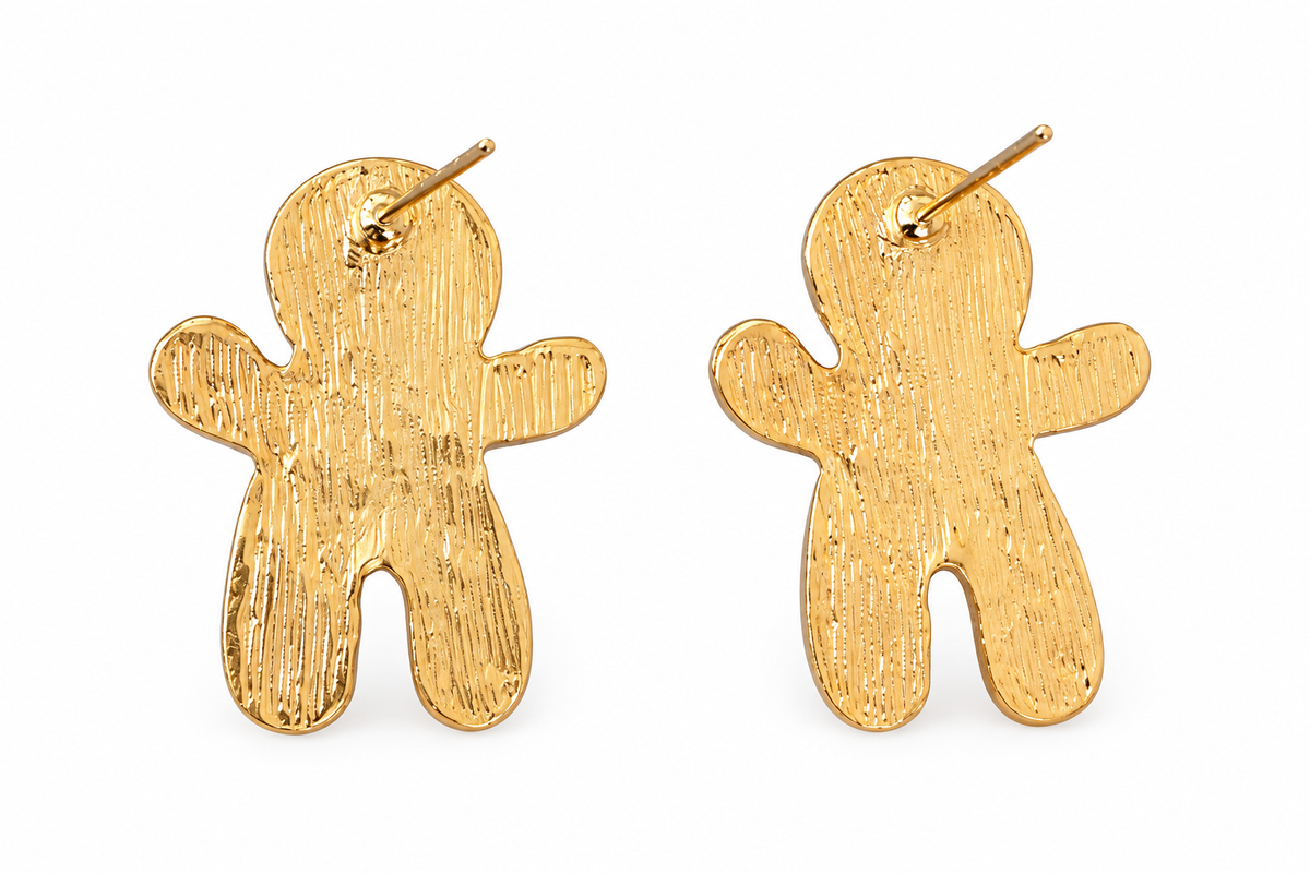 Gingerbread Sparkle Stud Earrings