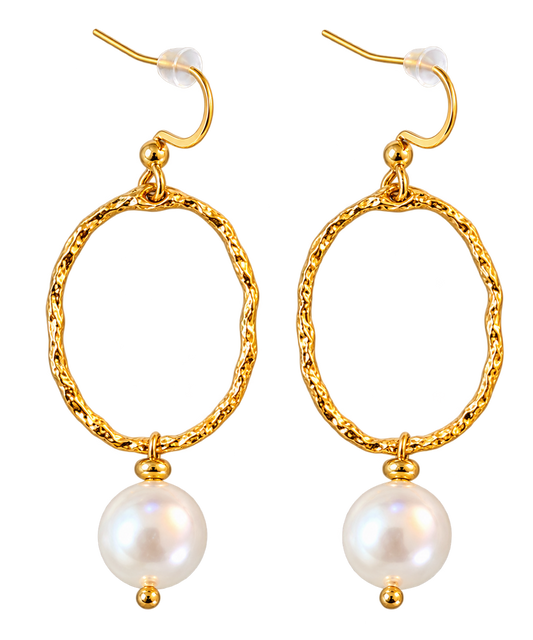 Gilded Pearl Drop Earrings