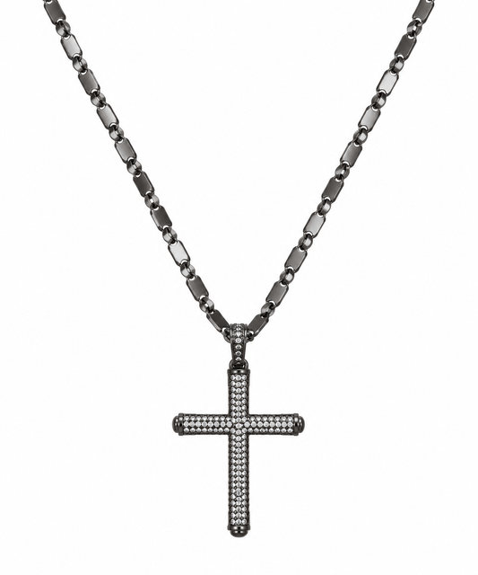 Midnight Faith Crystal Cross Necklace