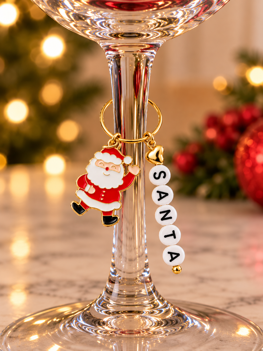 Santa’s Little Helper Wine Charm
