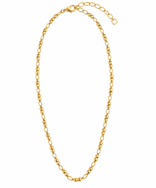 Golden Glow Double Ball Link Necklace