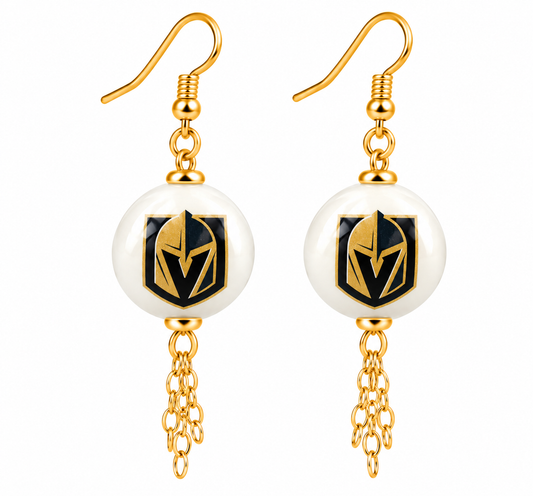 Vegas Hockey Golden Ice Dangle Earrings