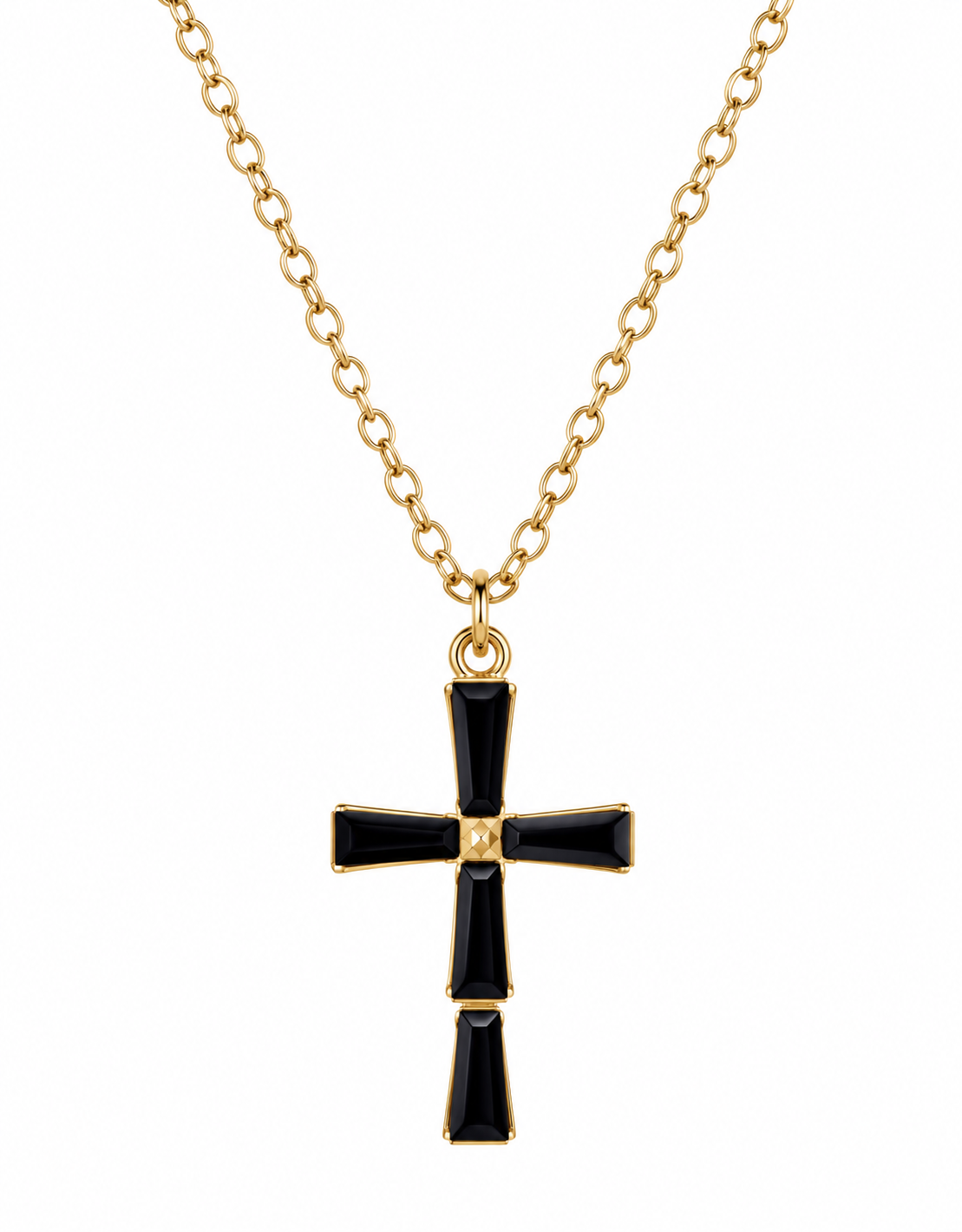 Black Cross Pendant Necklace