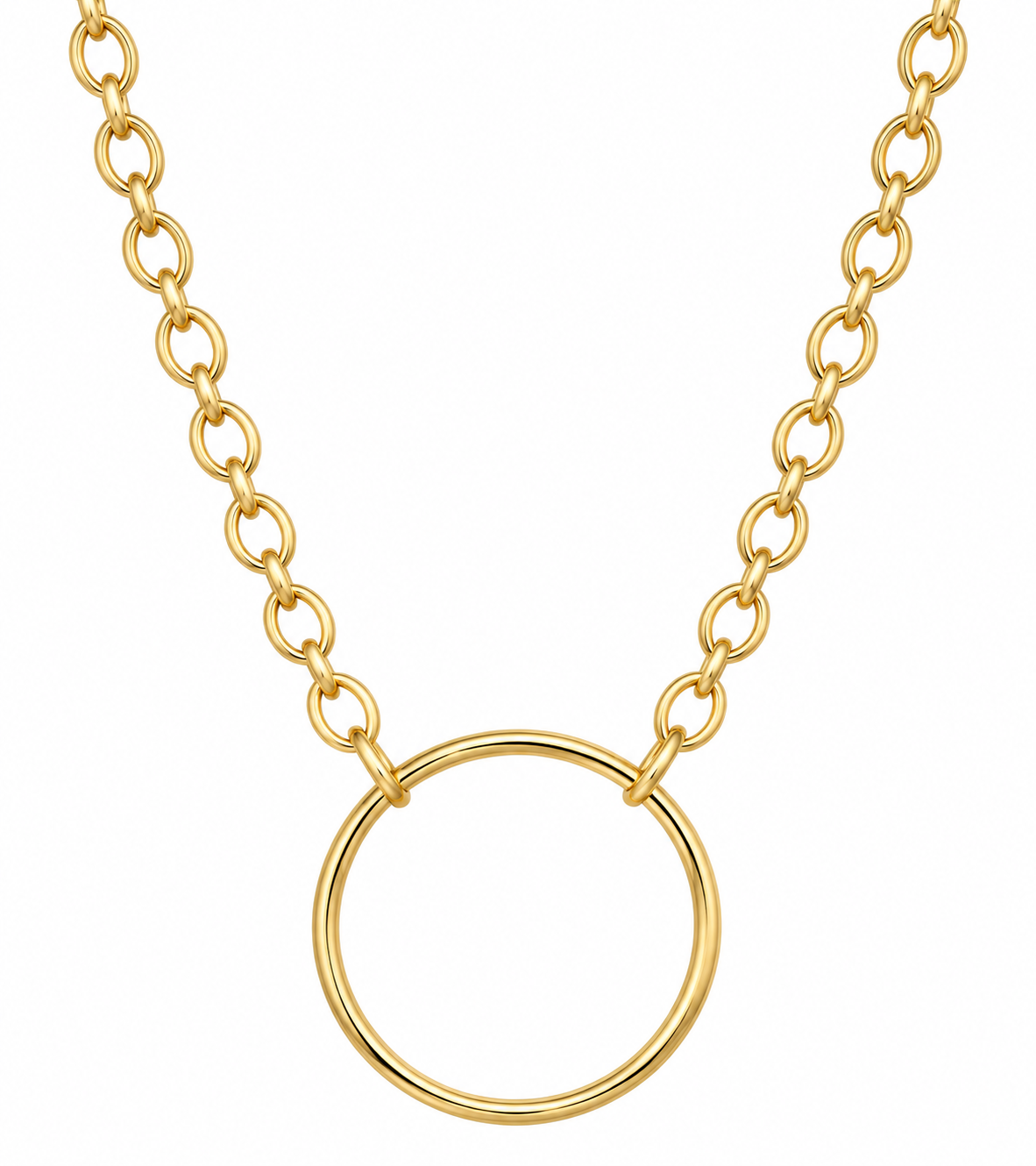 Large Artisan Ring Pendant Necklace