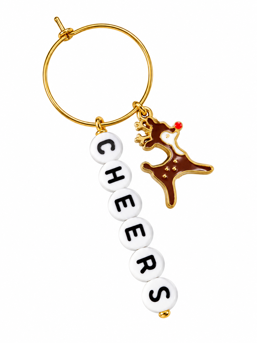 Reindeer Cheers Wine Charm