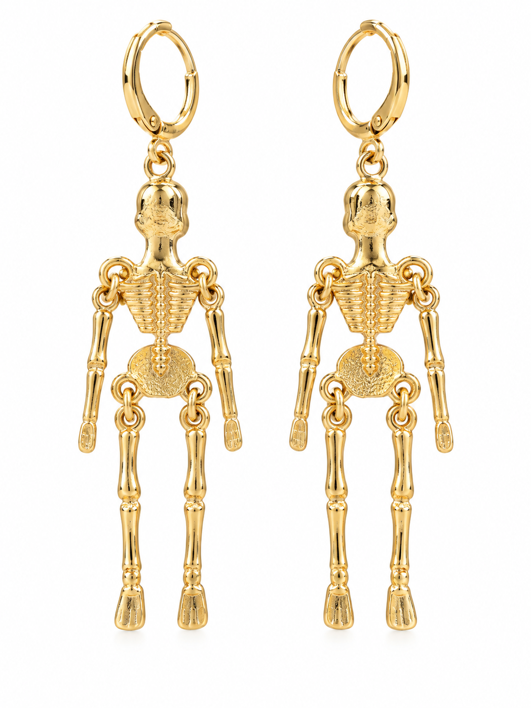 Gold Skeleton Dangle Earrings