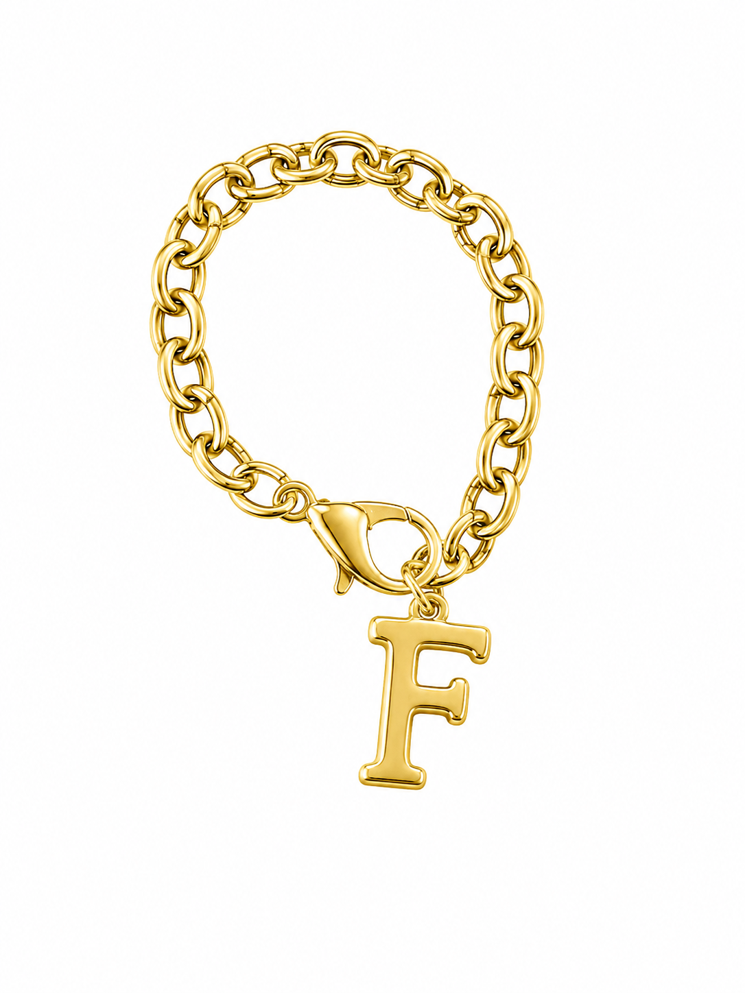 Gold Initial Link Charm