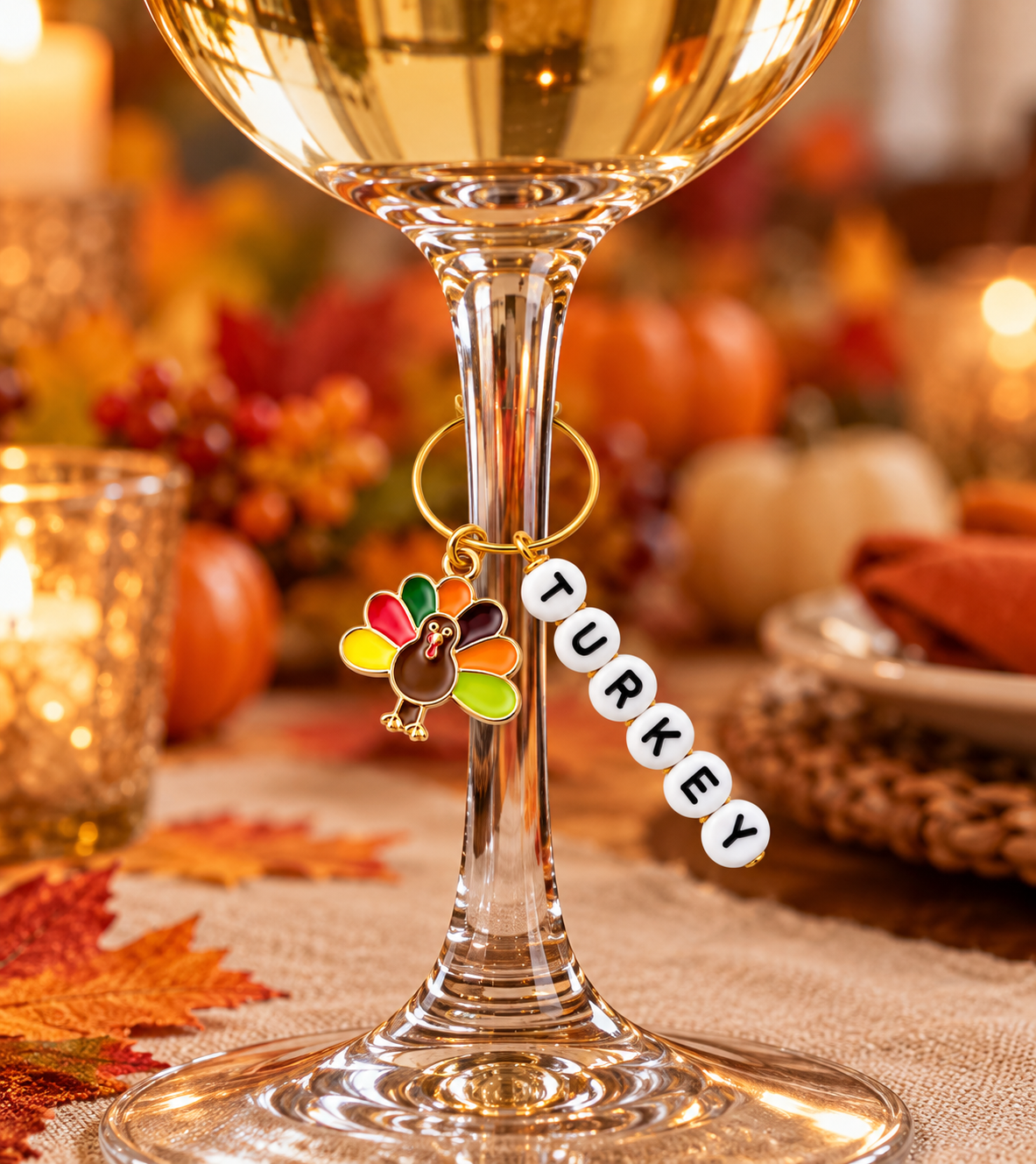 Gobble Gobble Turkey Wine Charm
