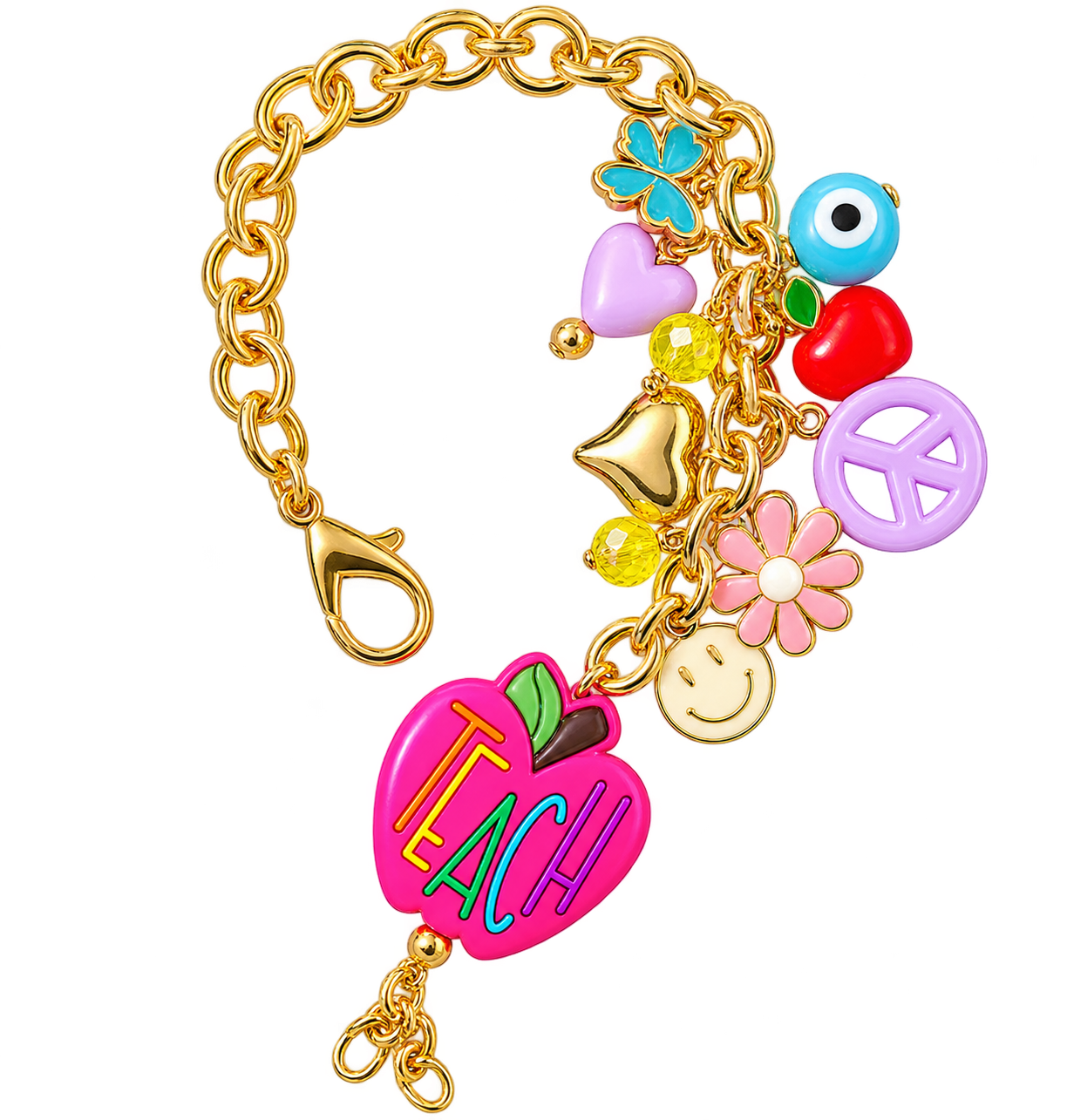 Teacher’s Pet Pink Apple Charm Bracelet