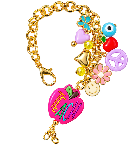 Teacher’s Pet Pink Apple Charm Bracelet