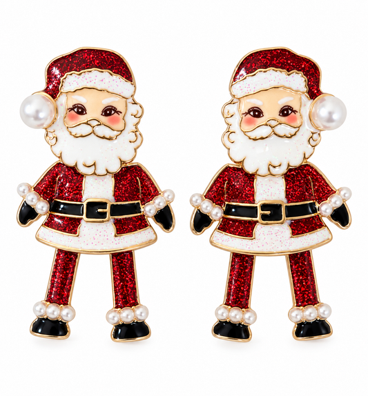 Jolly & Bright Santa Earrings