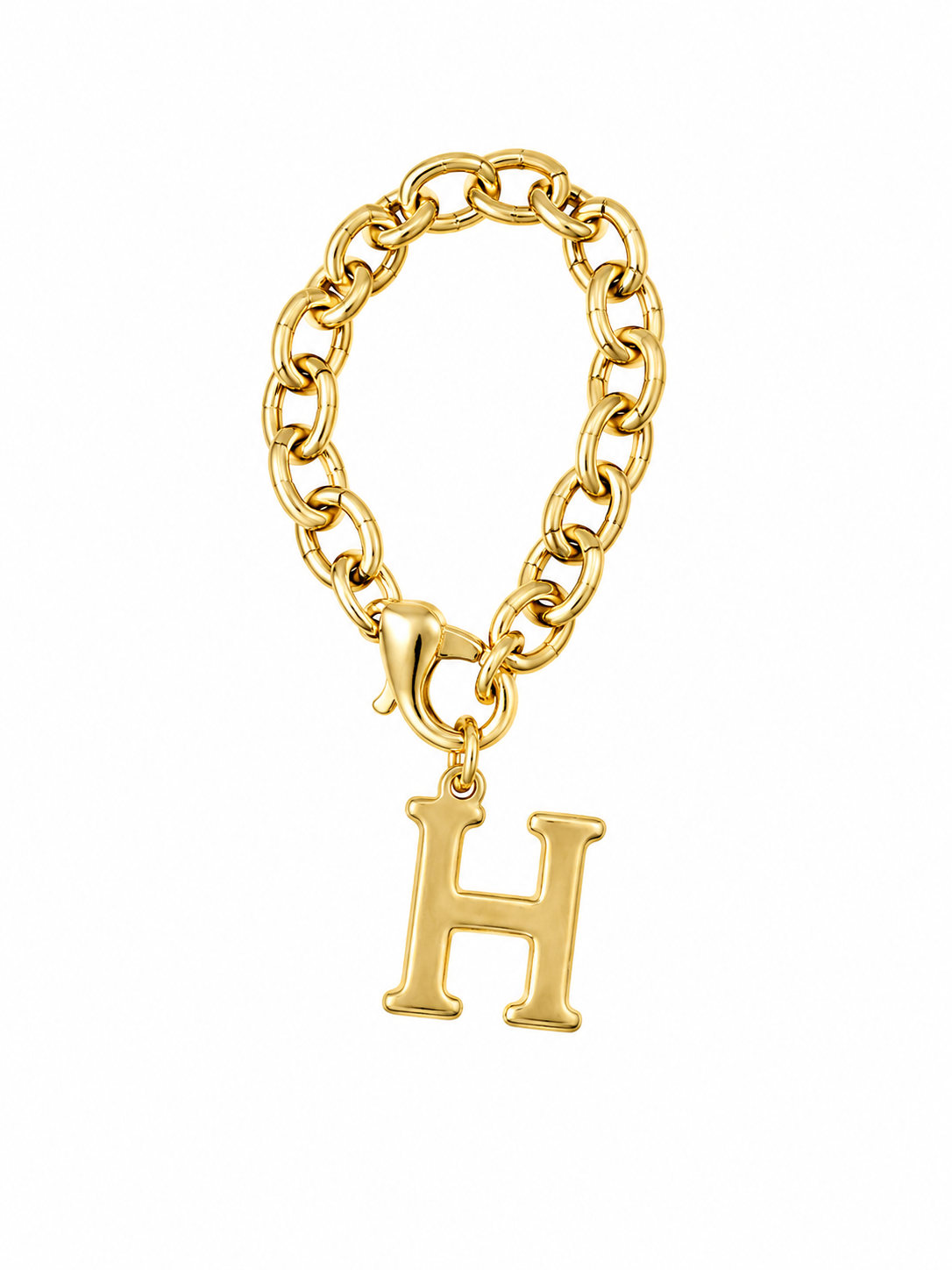 Gold Initial Link Charm