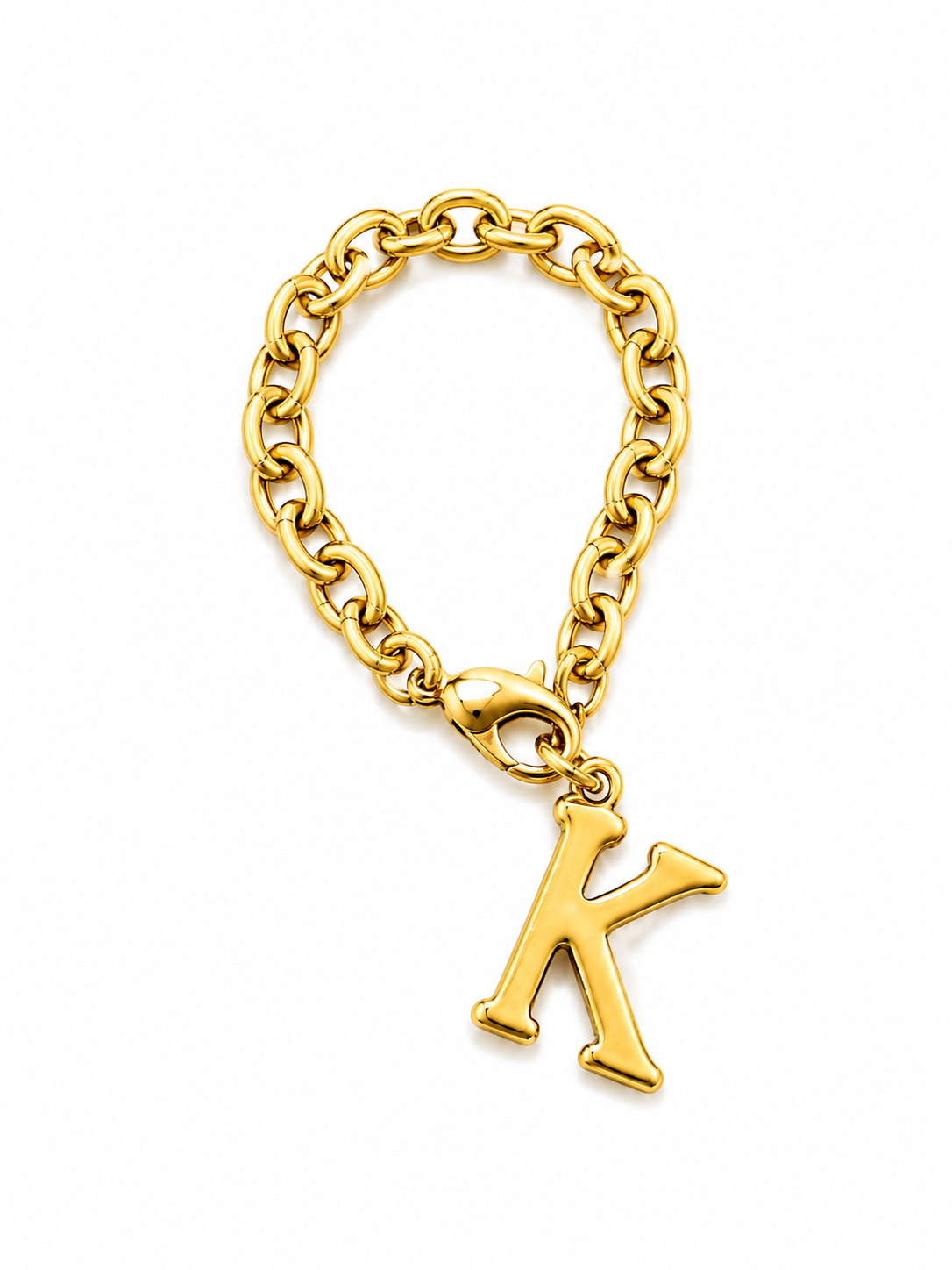 Gold Initial Link Charm