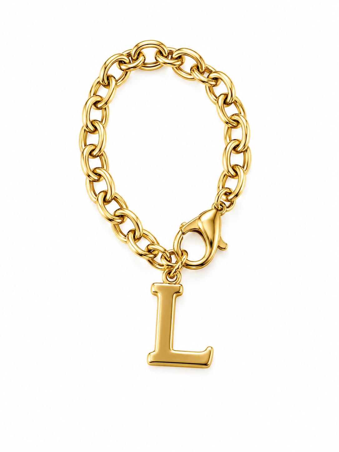 Gold Initial Link Charm