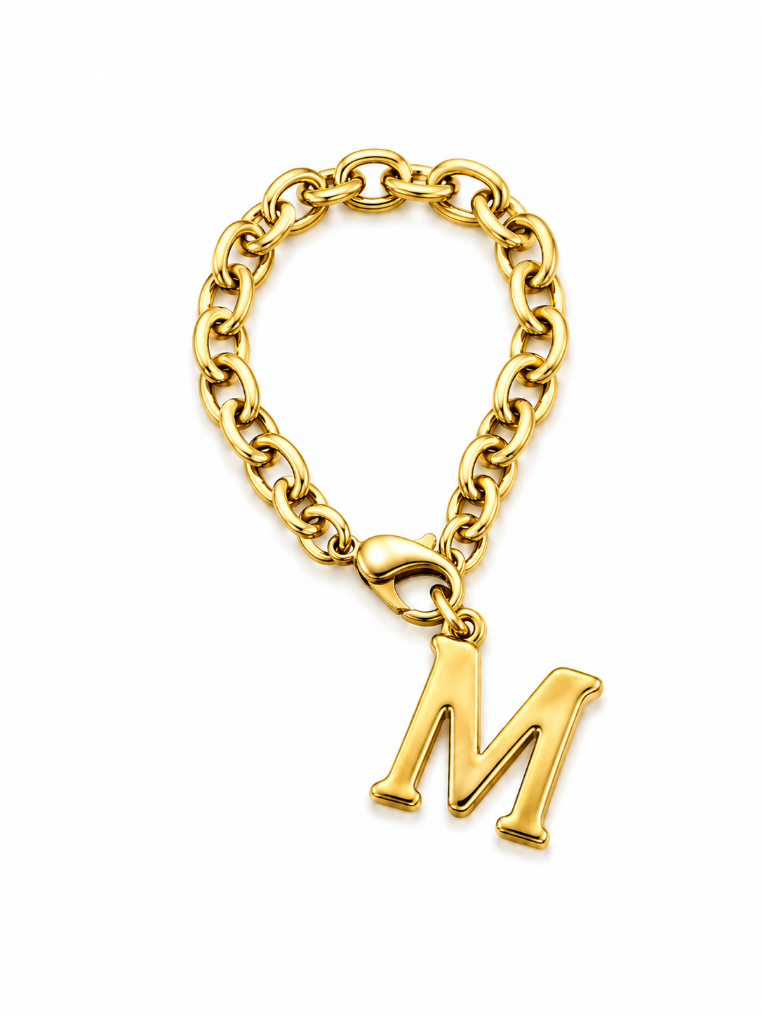Gold Initial Link Charm