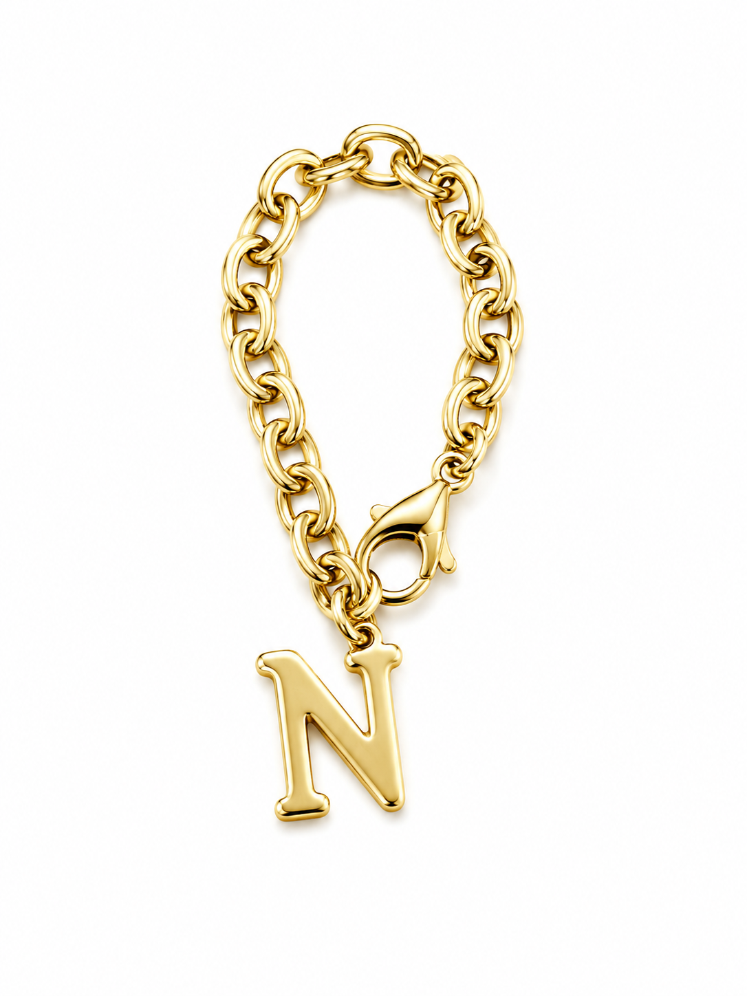 Gold Initial Link Charm