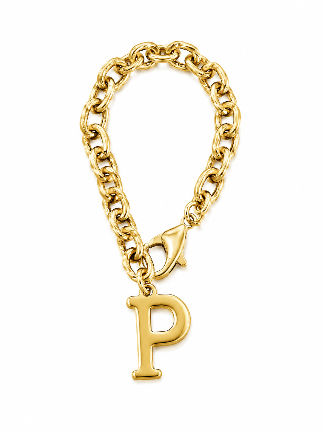 Gold Initial Link Charm