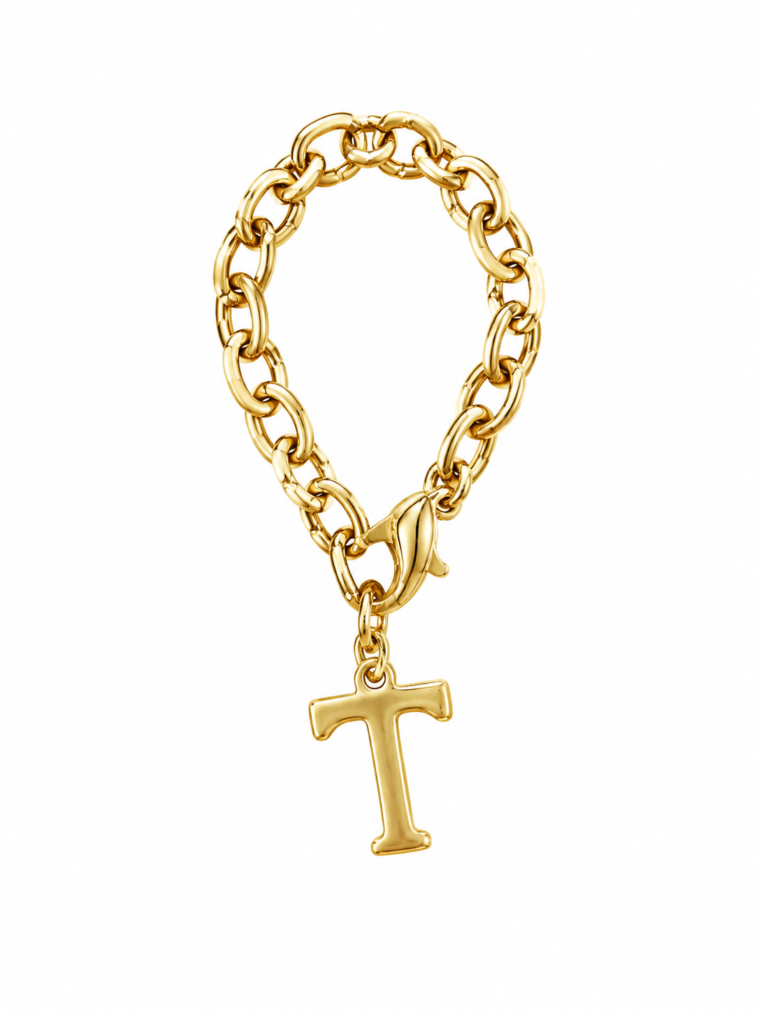 Gold Initial Link Charm