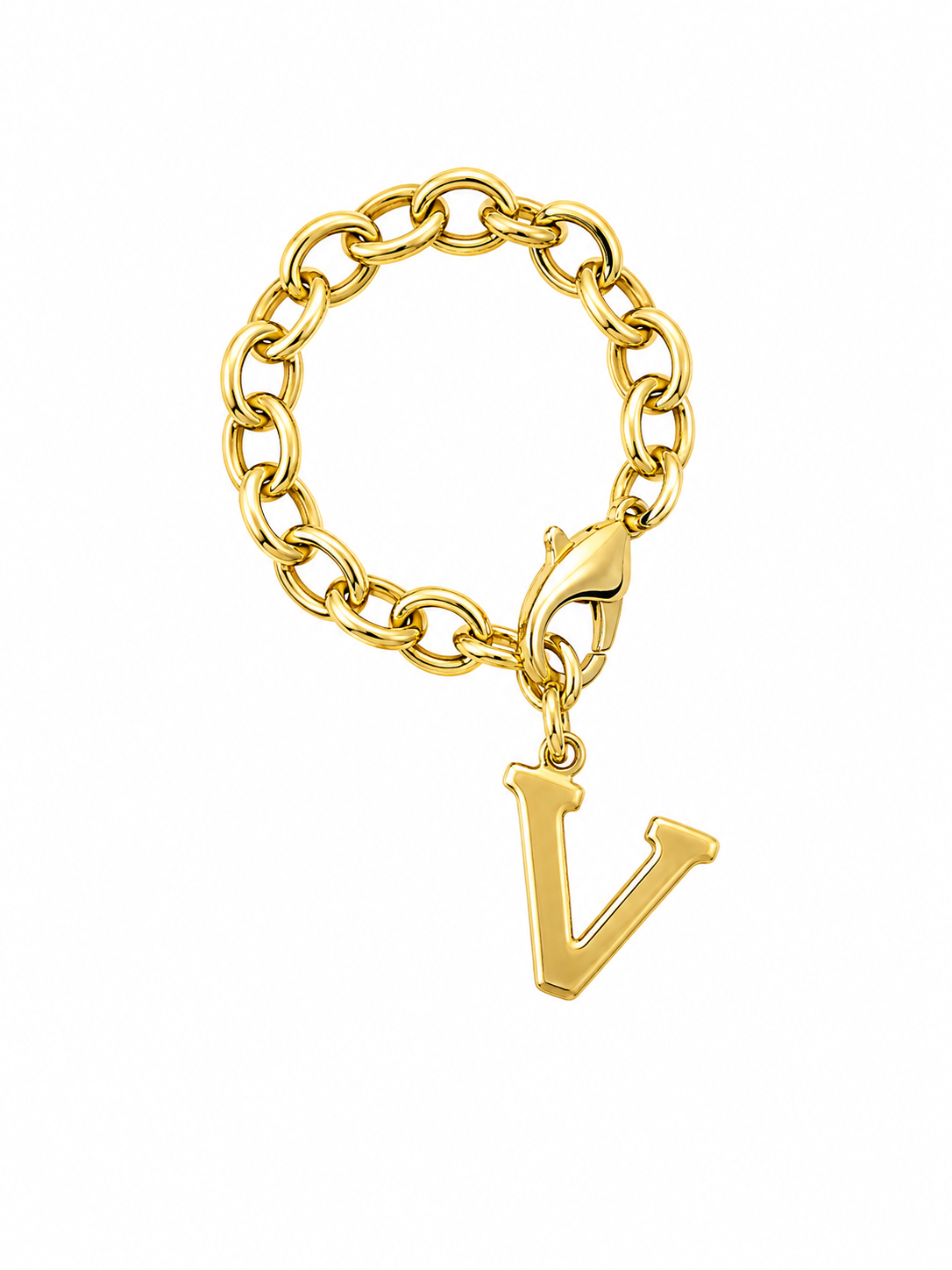 Gold Initial Link Charm
