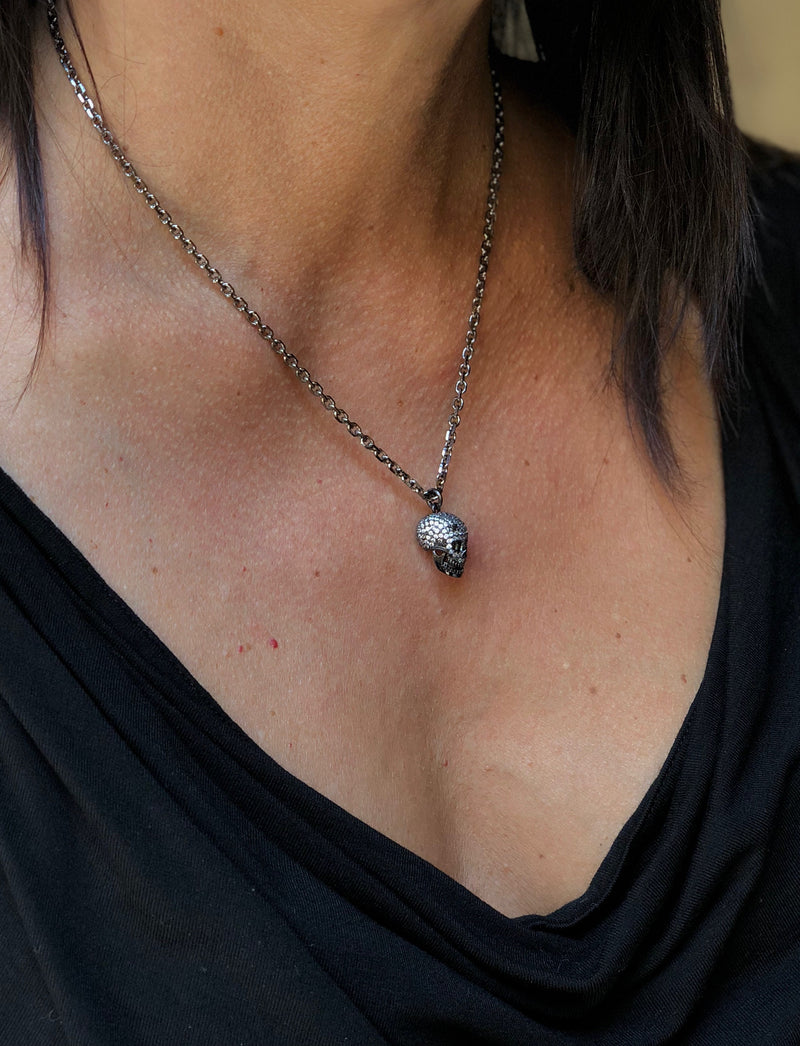 Maureen Pave' Skull Necklace